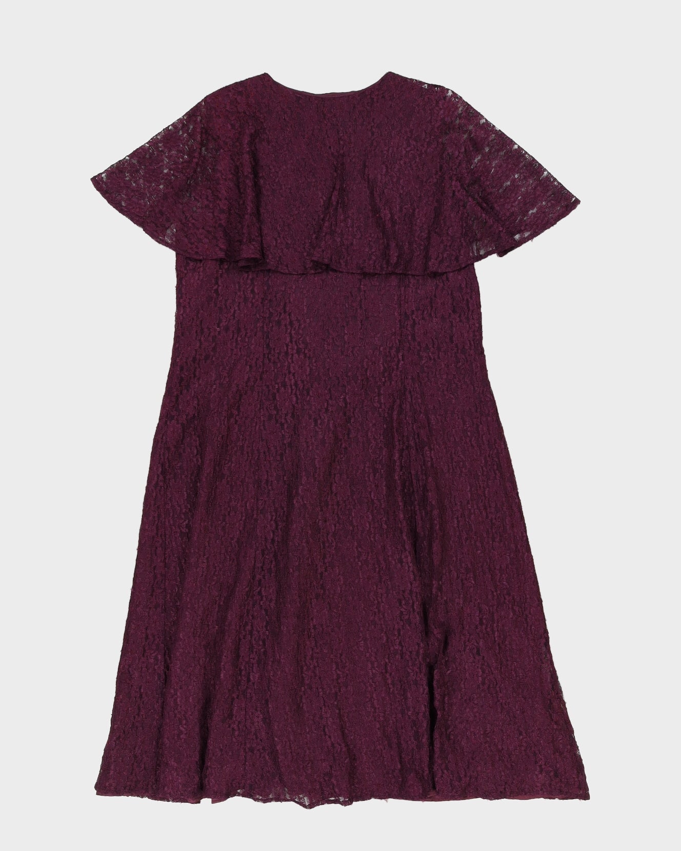 Vintage 80s Lorenzo Lace Button Down Purple Dress - M