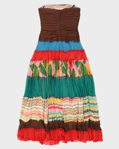 BCBG MaxAzria Green Striped Chiffon Dress - S