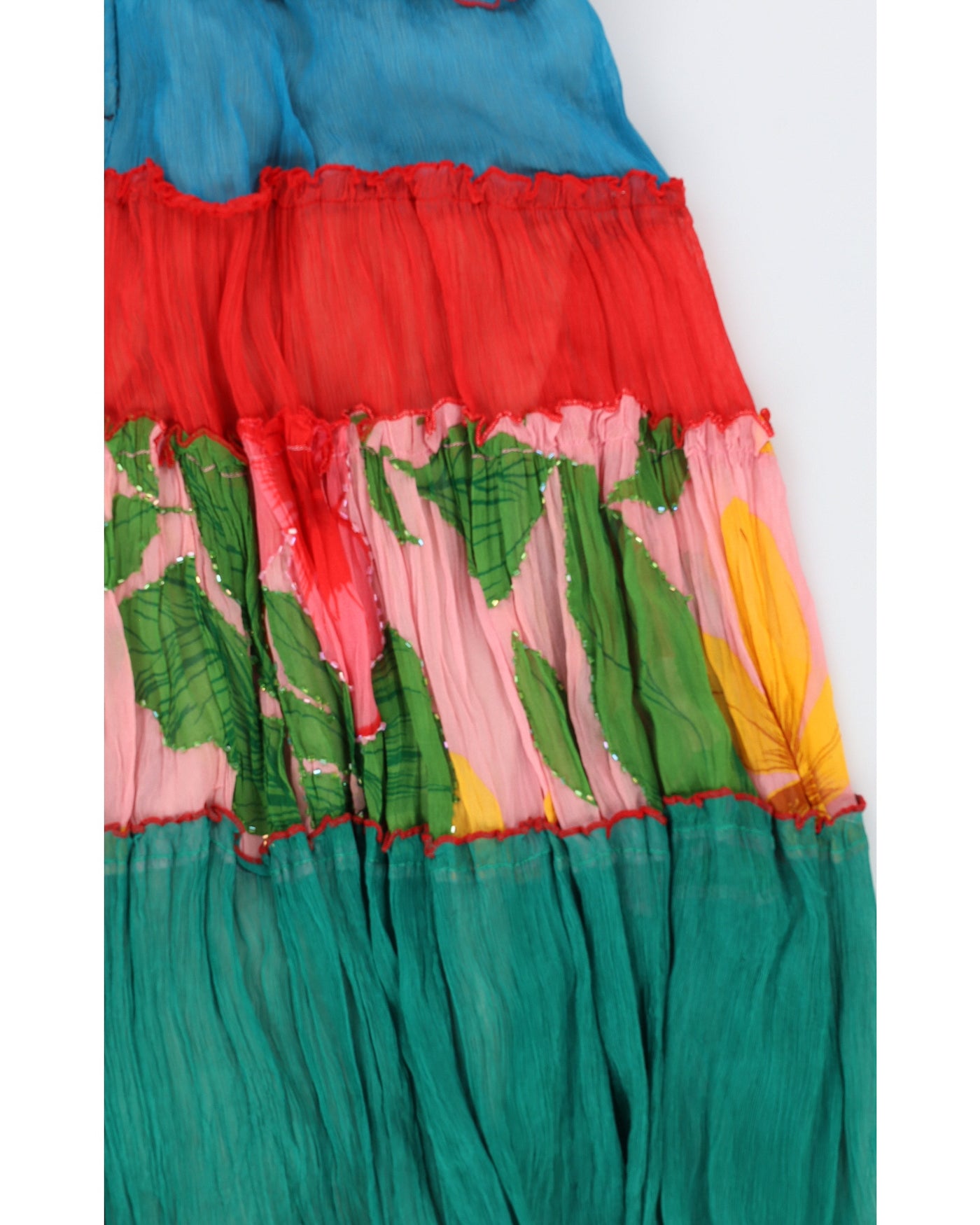 BCBG MaxAzria Green Striped Chiffon Dress - S