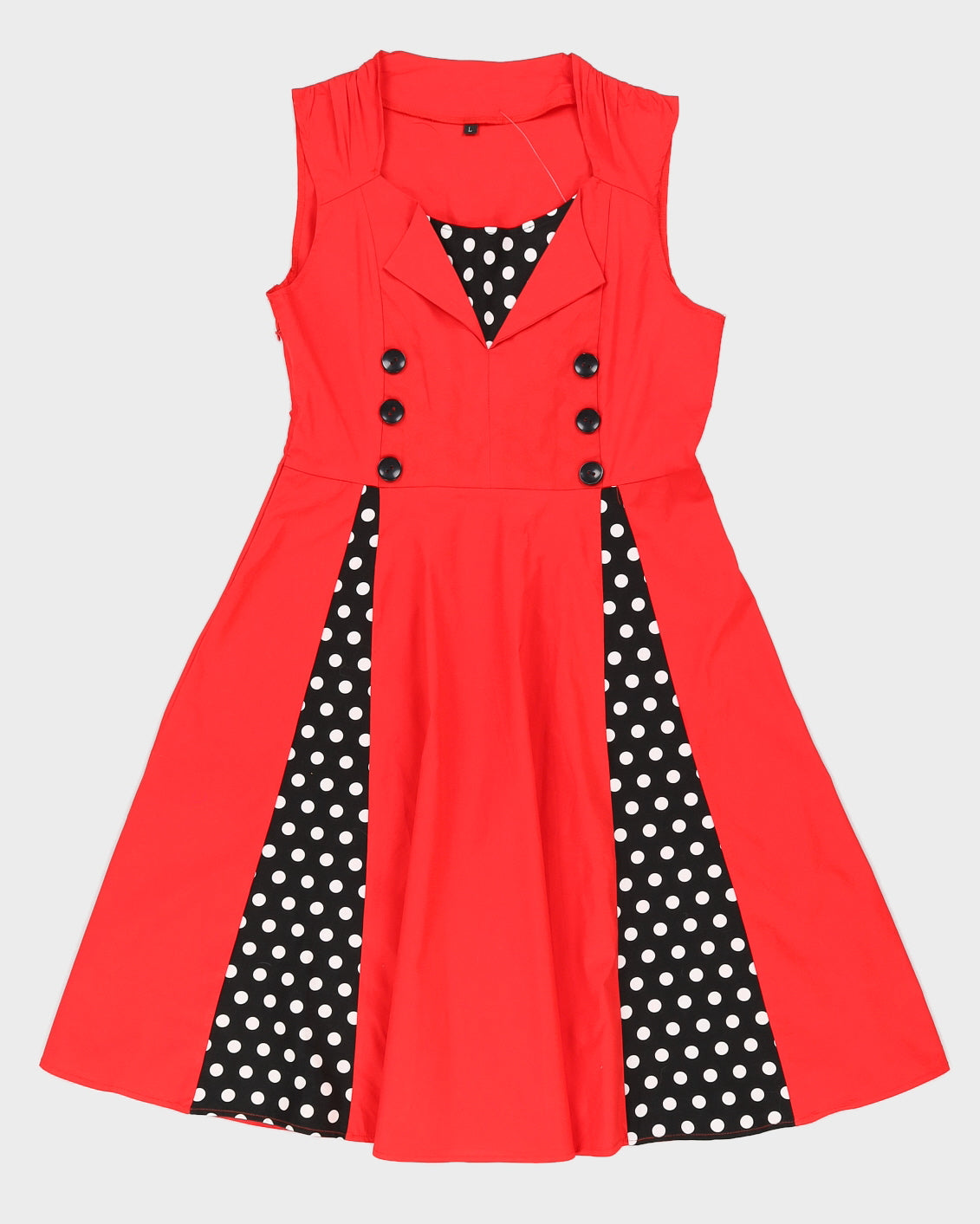 Red Vintage Style Swing Dress - S