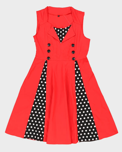Red Vintage Style Swing Dress - S