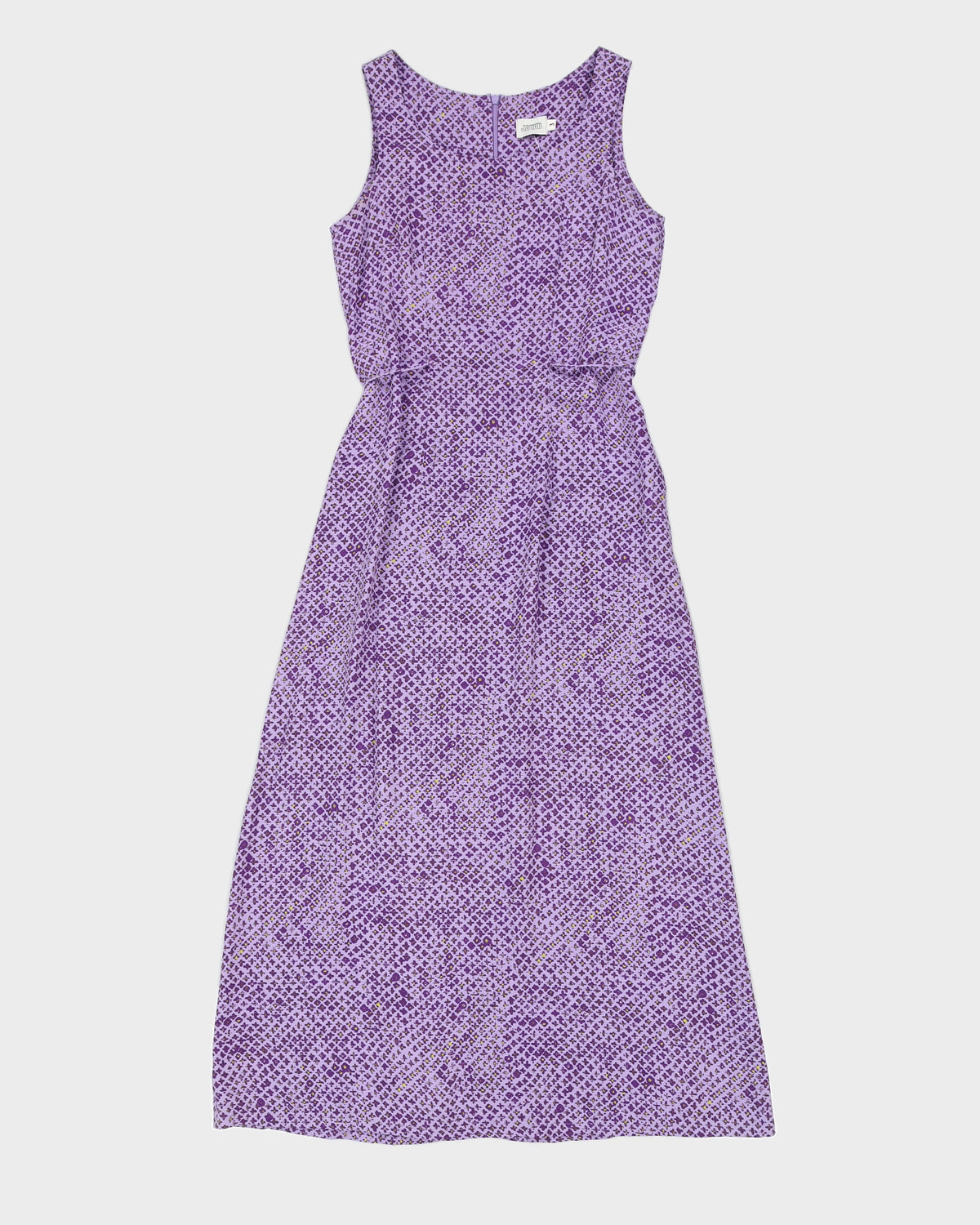 Purple Patterned Midi Dress - S
