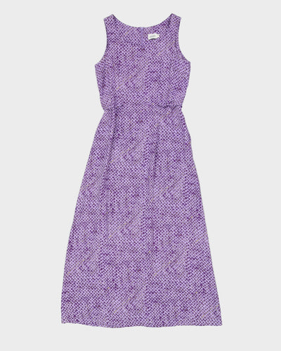 Purple Patterned Midi Dress - S
