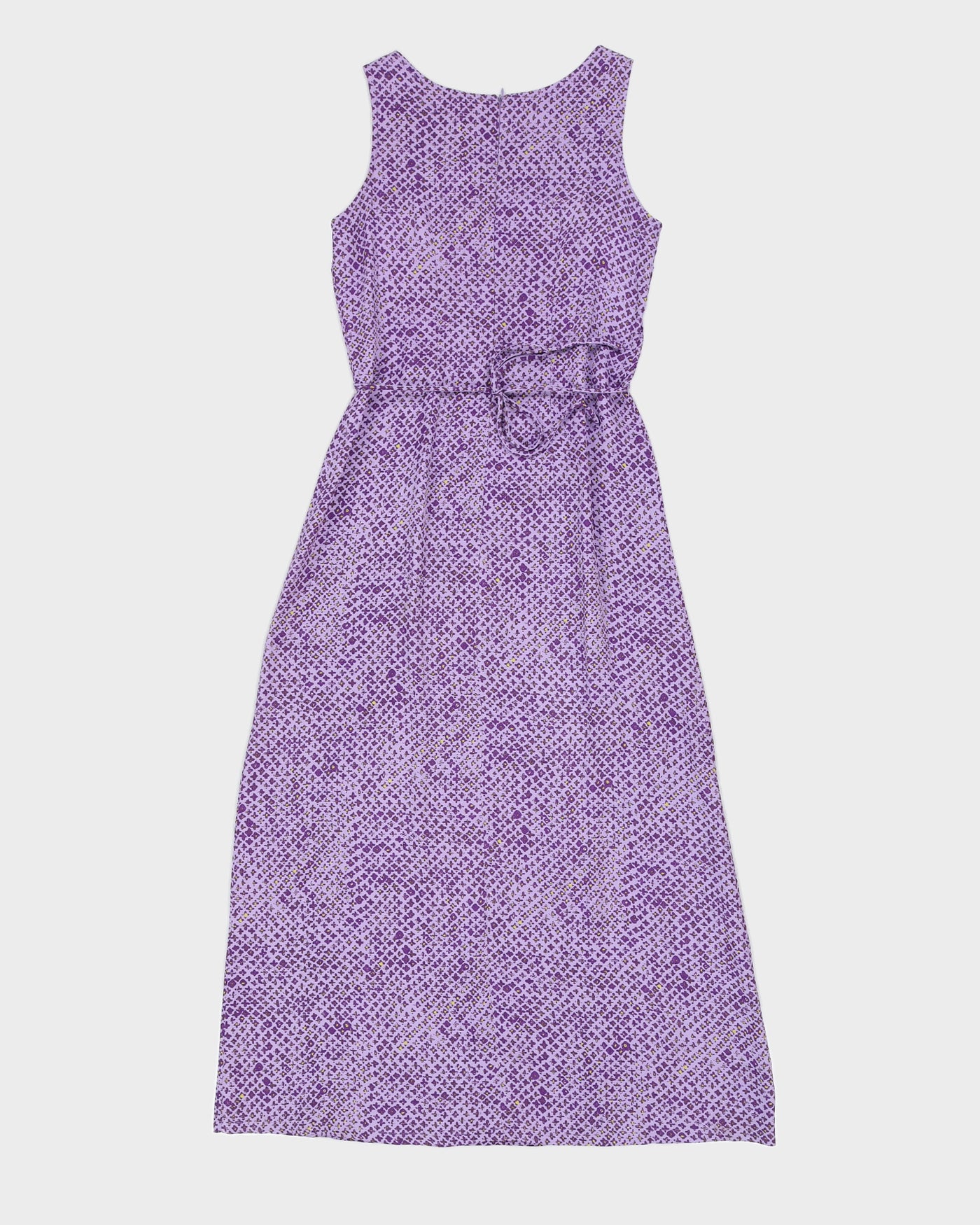Purple Patterned Midi Dress - S
