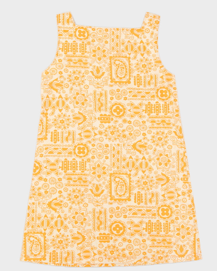 Vintage 1970s Orange Sleeveless Dress - S