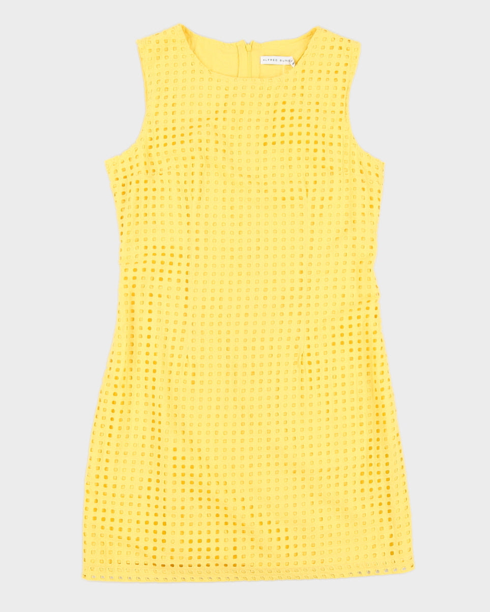 Yellow Lace Sleeveless Dress - S