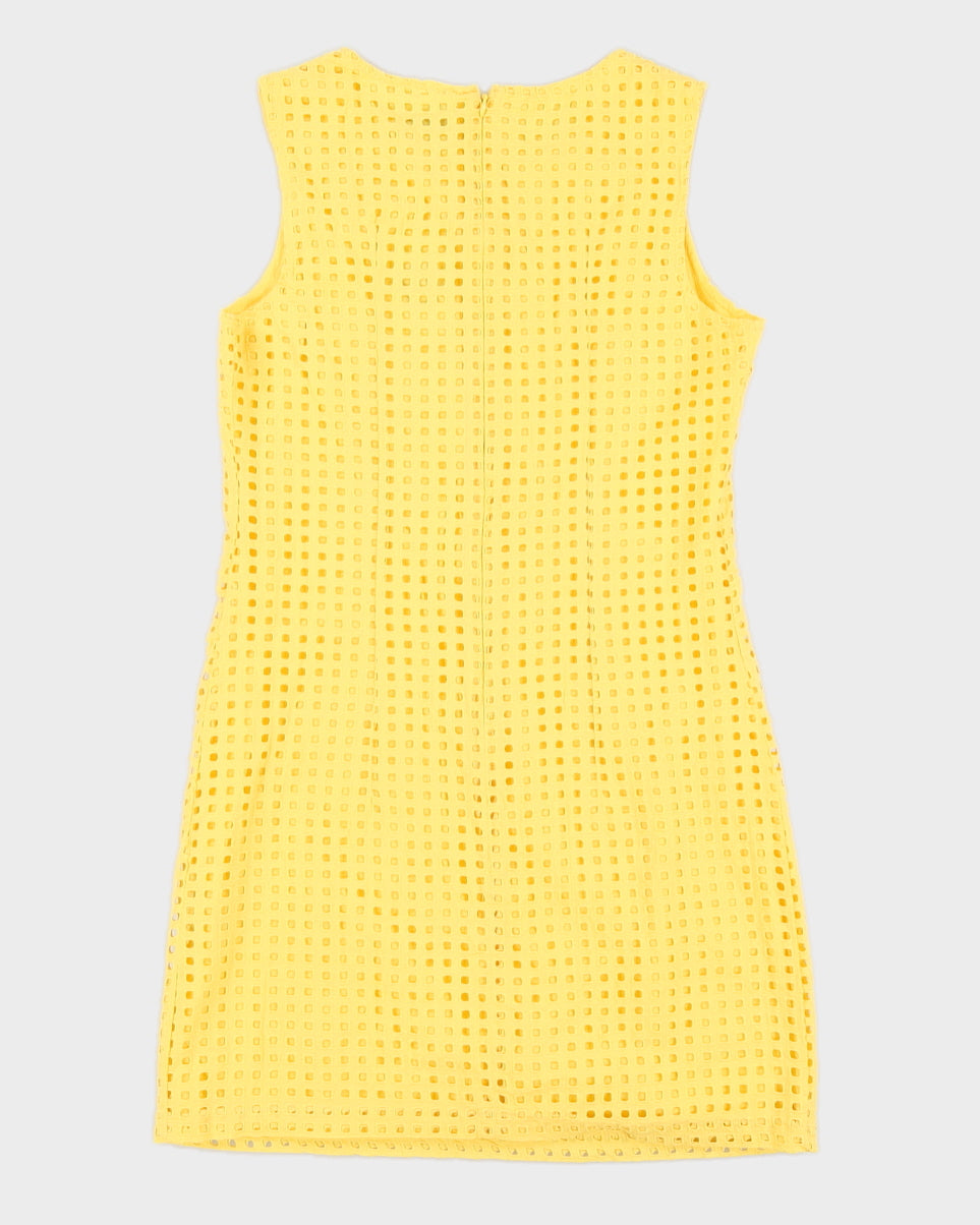 Yellow Lace Sleeveless Dress - S