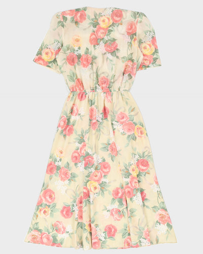 Leslie Fay Pink Floral Tea Dress - M