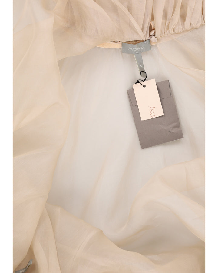 Amoralle Beige Silk Robe Dress - M