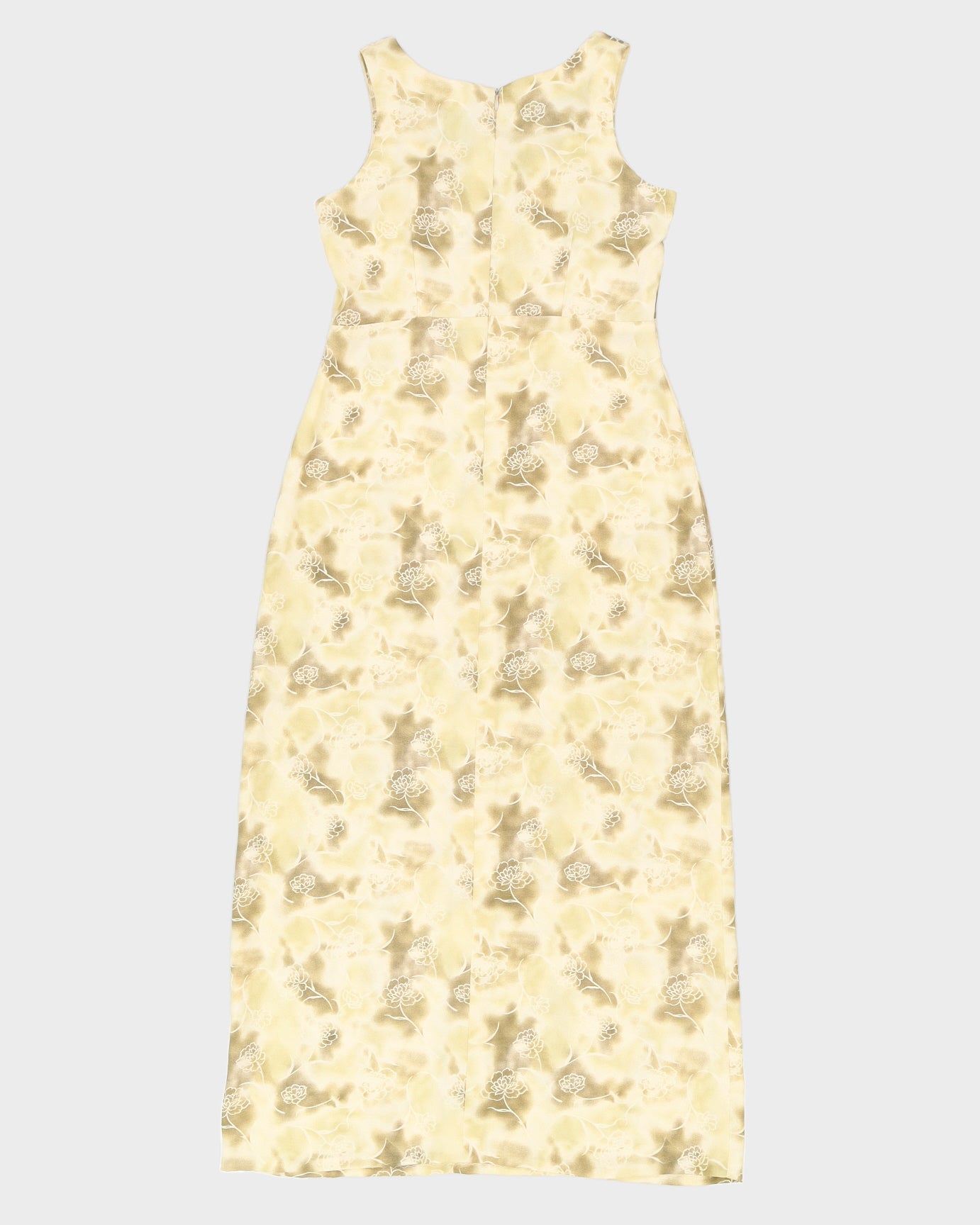 Beige And Yellow Patterned Dress - S