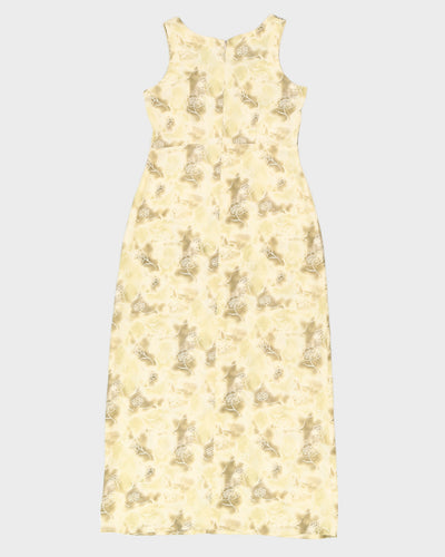 Beige And Yellow Patterned Dress - S