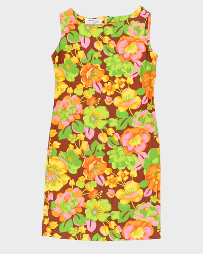 Vintage 1970s Floral Patterned Shift Dress - S