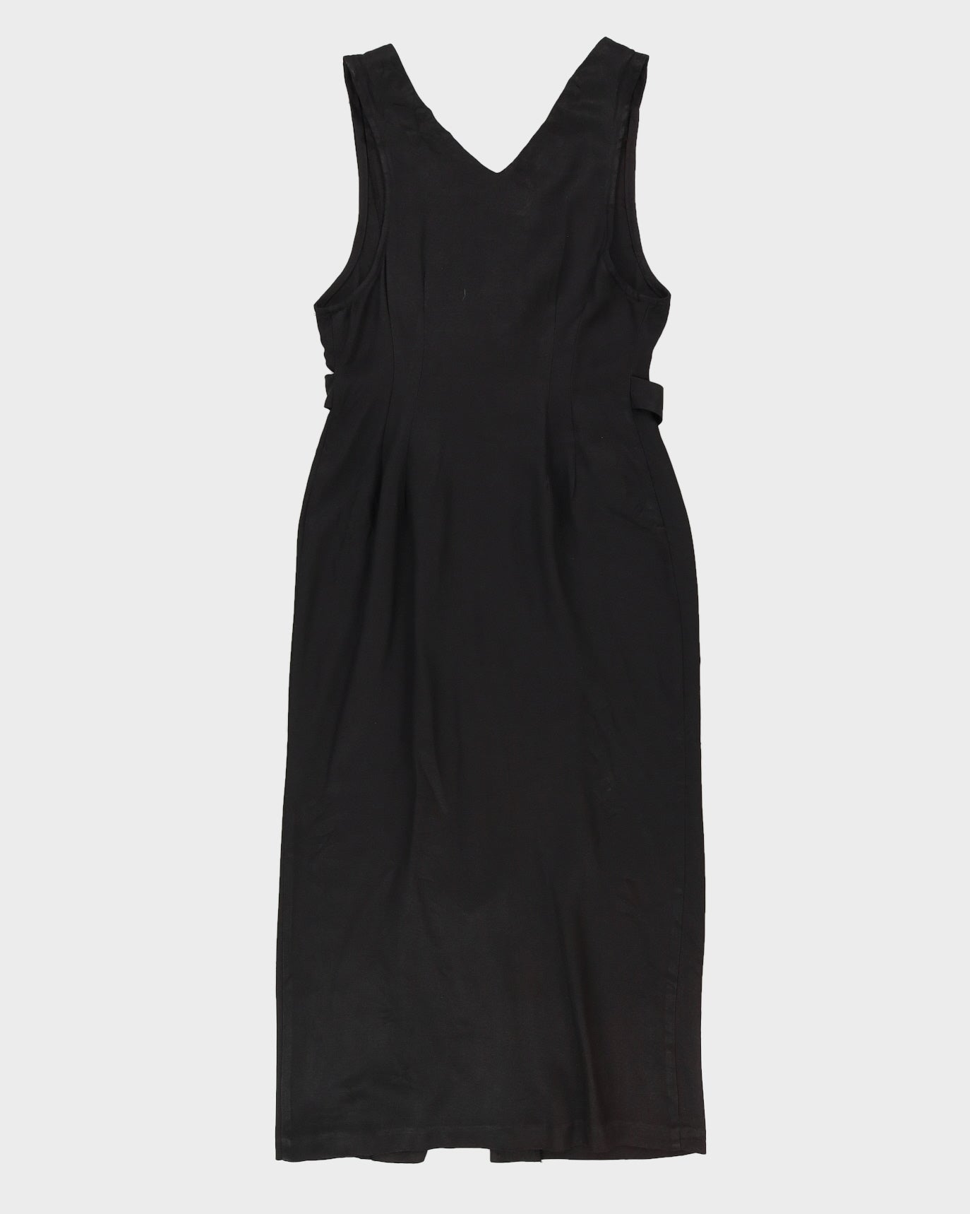 Black Sleeveless Wrap Dress - S