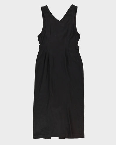 Black Sleeveless Wrap Dress - S
