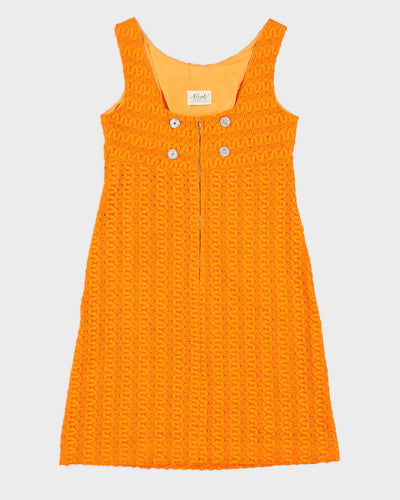 Vintage 1960s Orange Sleeveless Dress - S