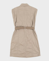 Calvin Klein Khaki Sleeveless Dress - M