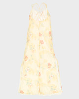 Yellow Flora Sleeveless Maxi Dress - S
