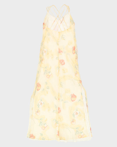 Yellow Flora Sleeveless Maxi Dress - S