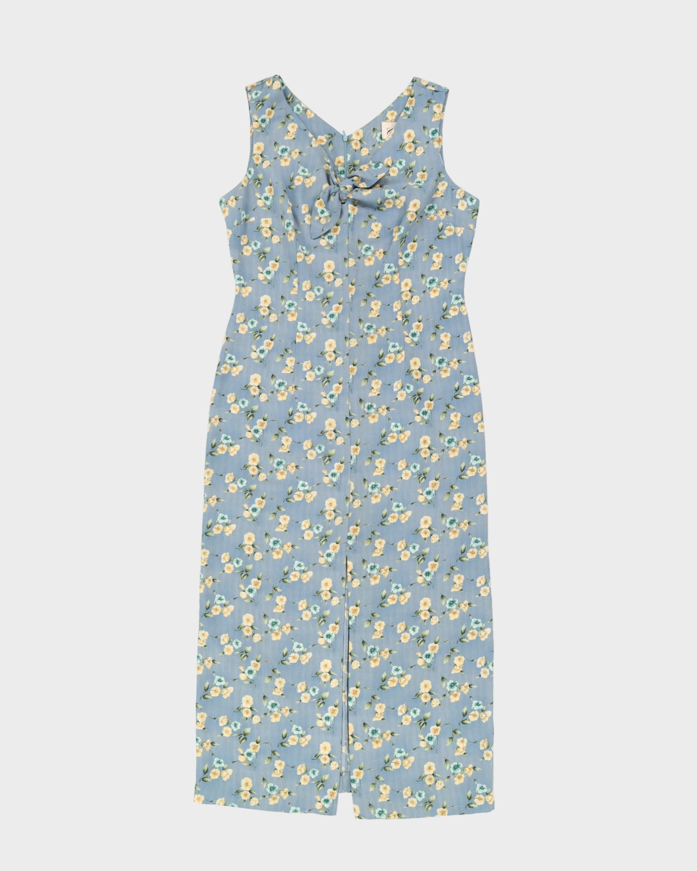Blue With Yellow Flowers Maxi Dress - L