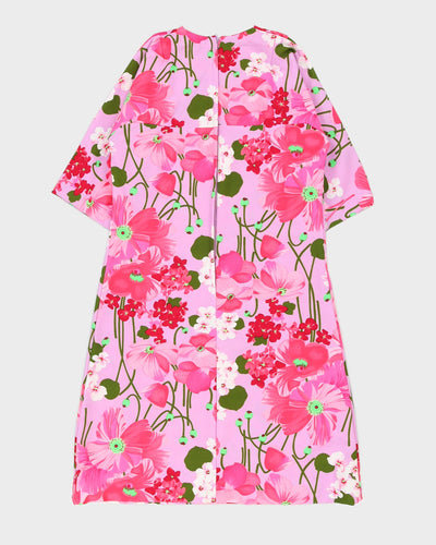 Vintage 1970s Floral Shift Dress - S