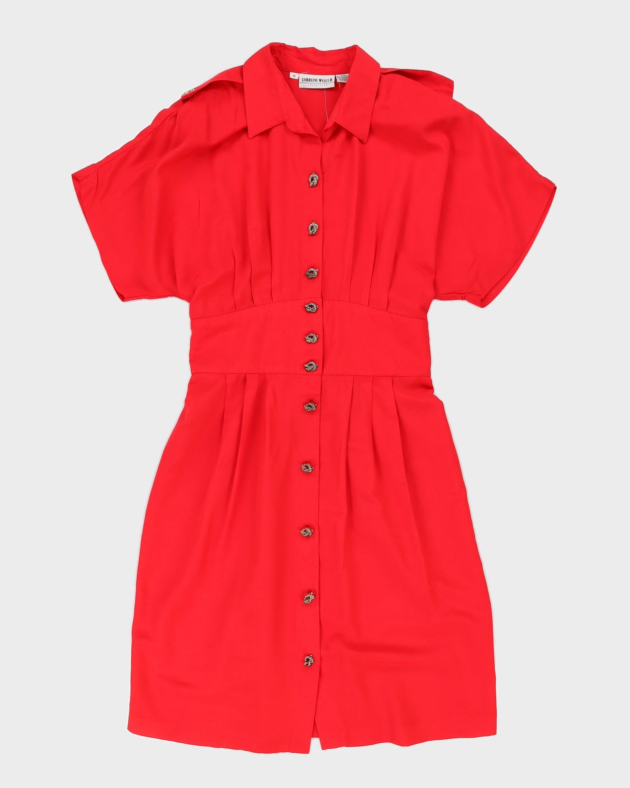 00s Red Midi Dress - L