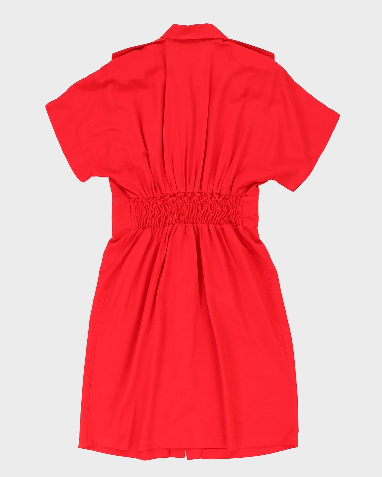 00s Red Midi Dress - L