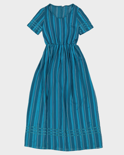 Aqua Blue Sheer Maxi Dress - M