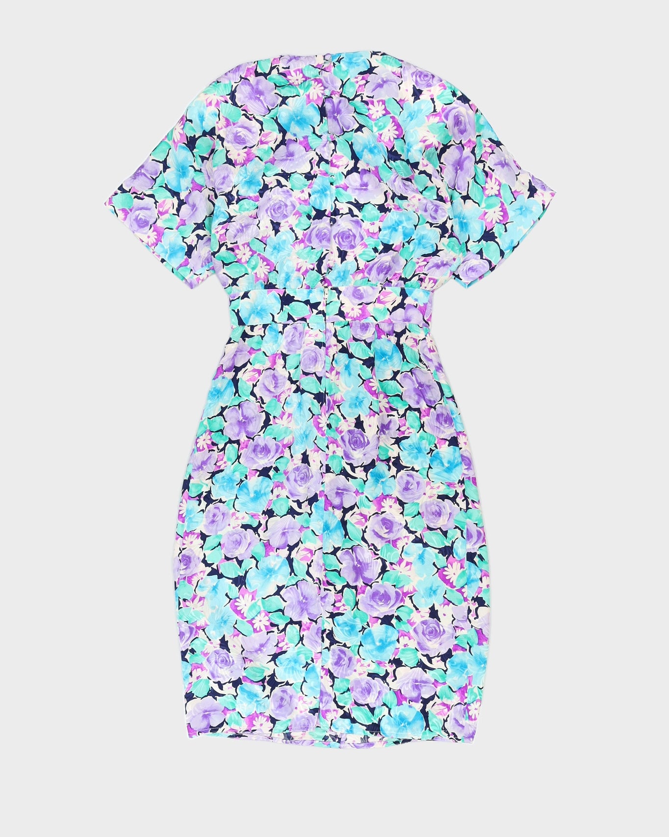 00s Maggy London Purple Patterned Silk Dress - M