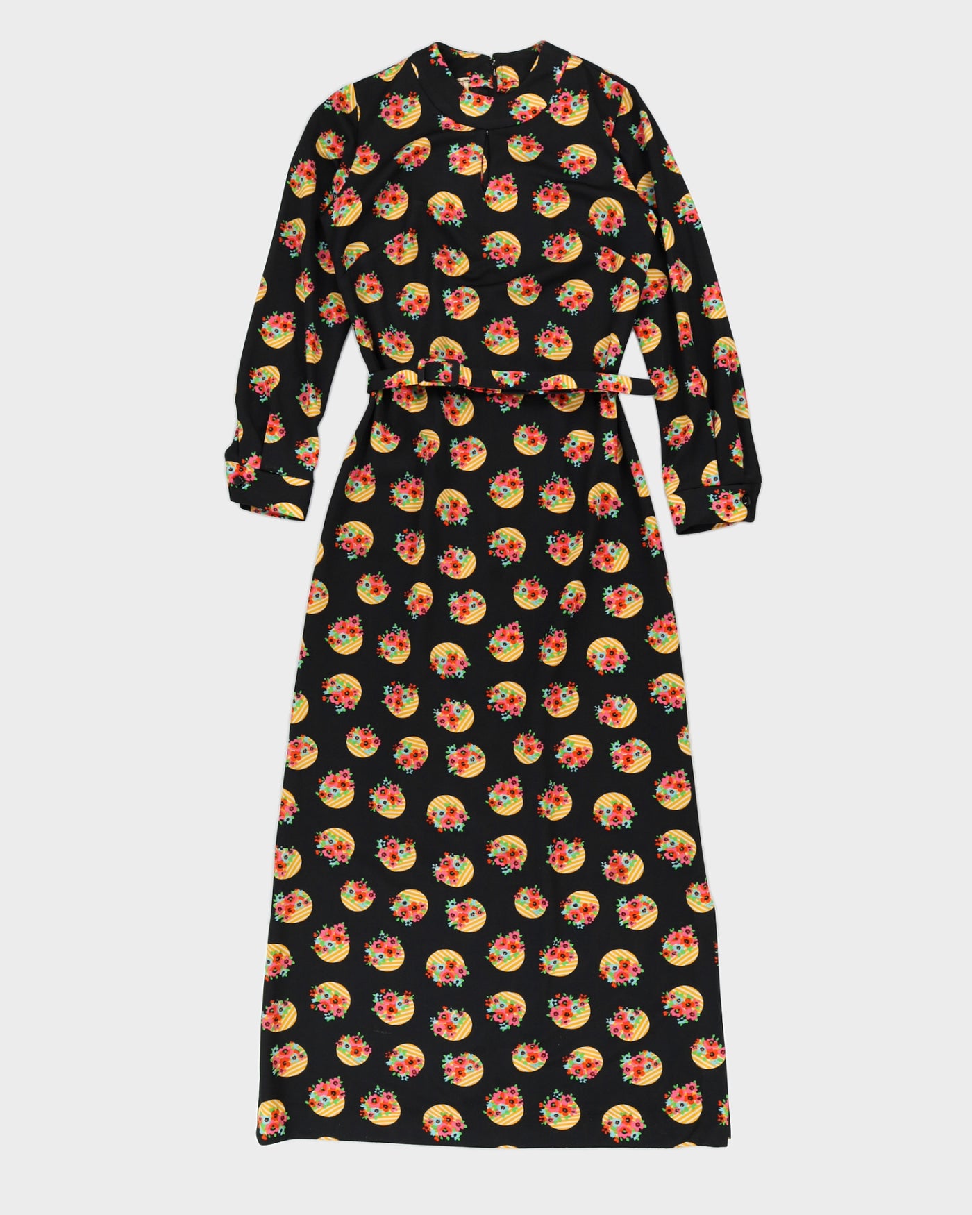 Vintage 1970s Patterned Maxi Dress - S