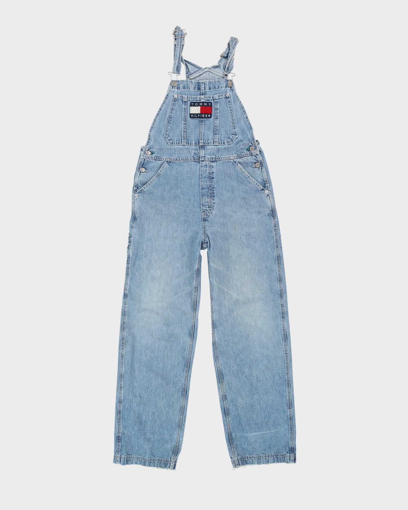 Tommy Hilfiger Faded Blue Long Dungarees - S