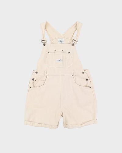 90s Sergio Valente White Denim Short Dungarees - M / L