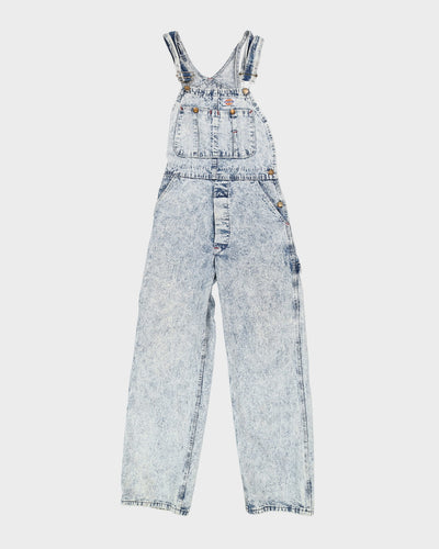 Dickies Acid Wash White / Blue Dungarees - W30 L32