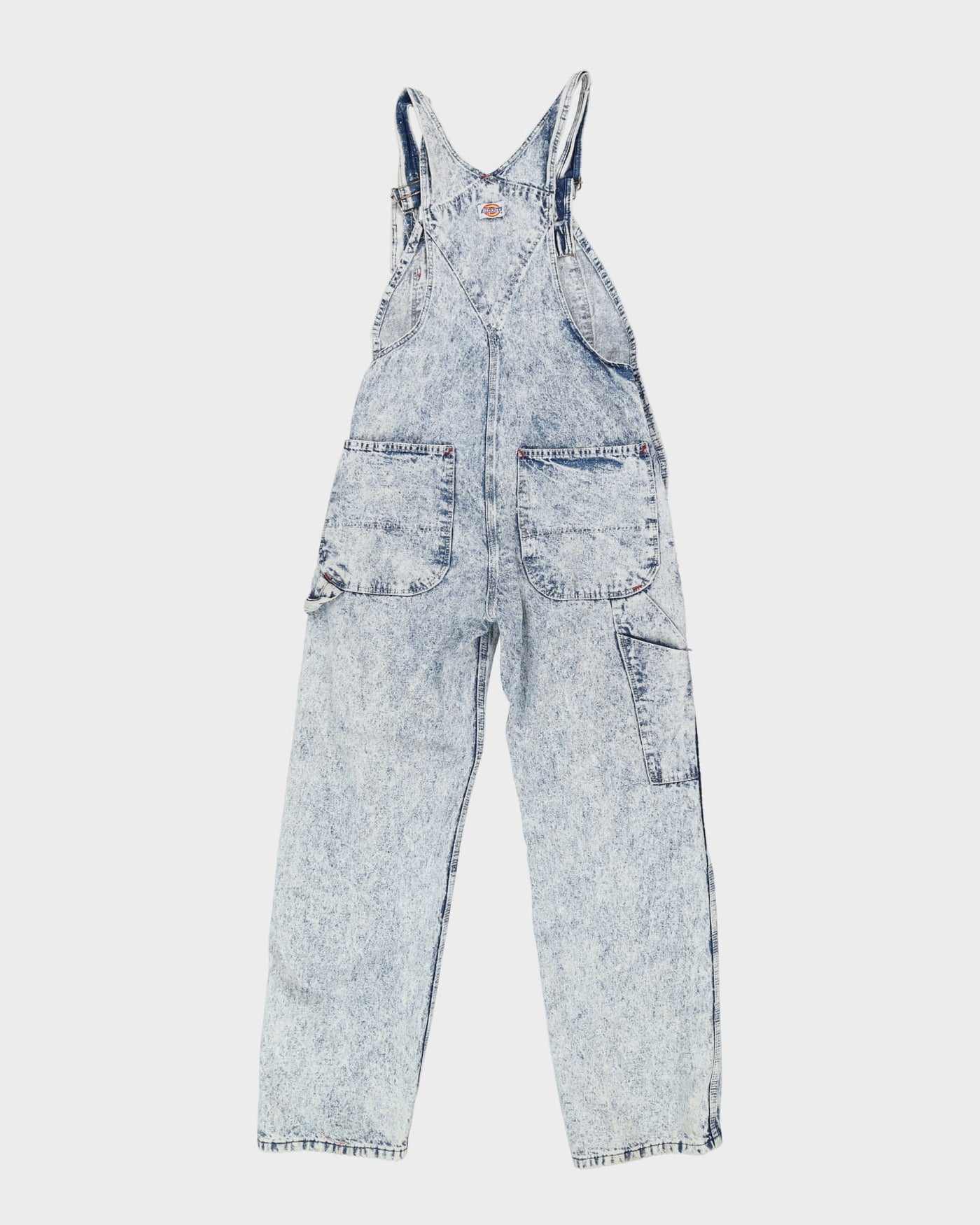 Dickies Acid Wash White / Blue Dungarees - W30 L32