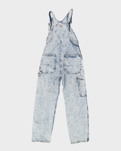 Dickies Acid Wash White / Blue Dungarees - W30 L32