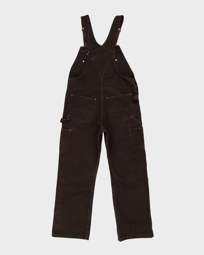 Vintage 90s Carhartt Brown Long Fit Double Knee Dungarees - W34 L30