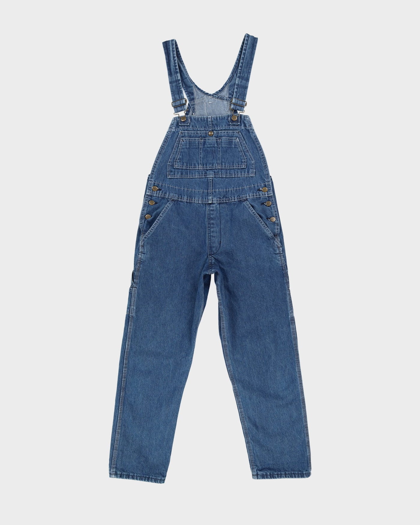 Vintage 90s Key Blue Long Fit Dungarees - W30 L27
