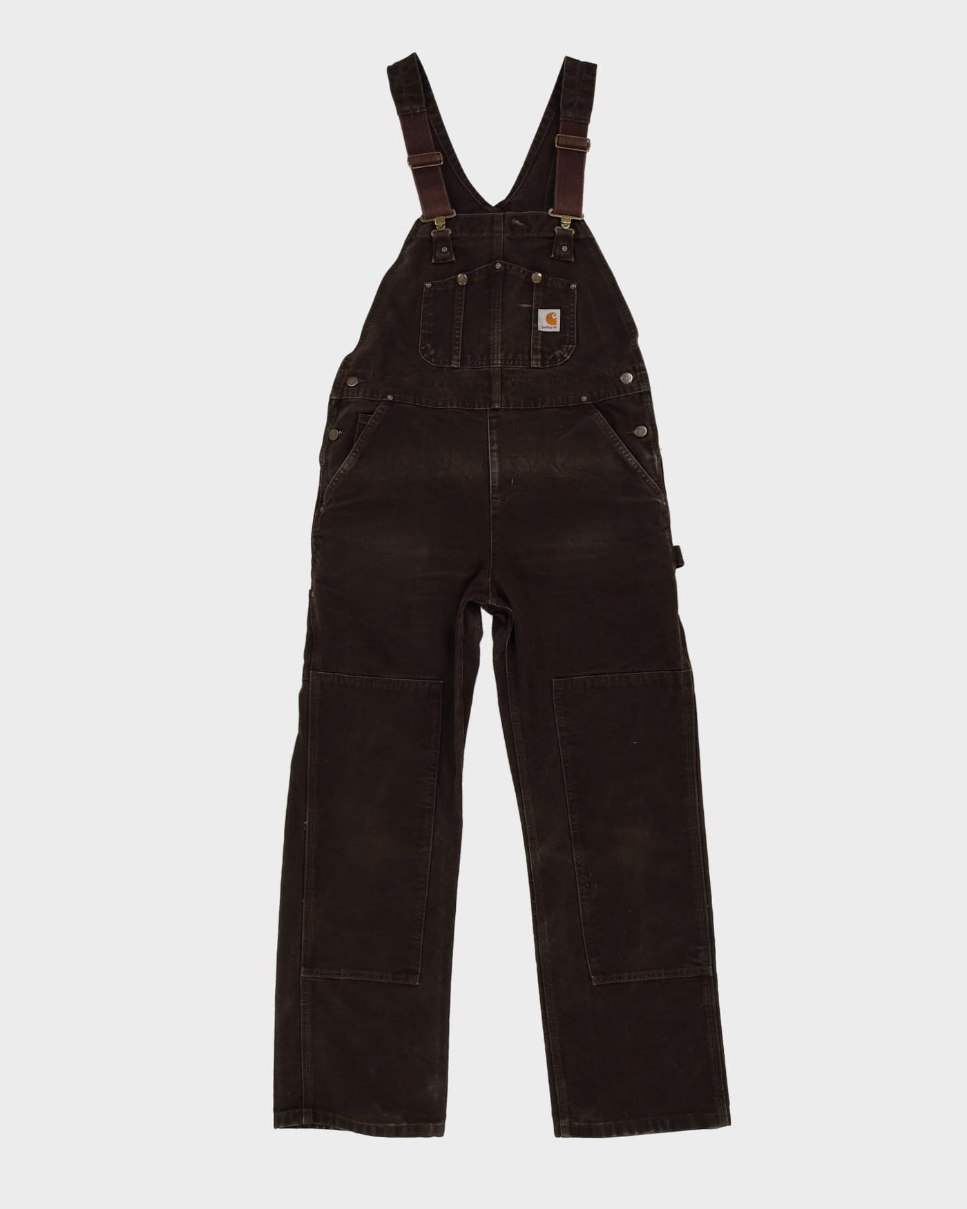 Vintage 90s Carhartt Brown Double Knee Dungarees - W36 L32