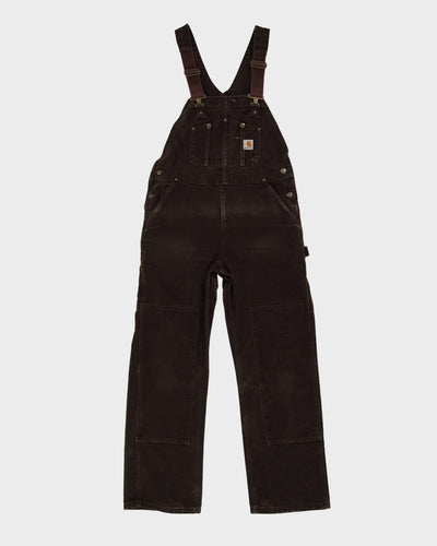 Vintage 90s Carhartt Brown Double Knee Dungarees - W36 L32