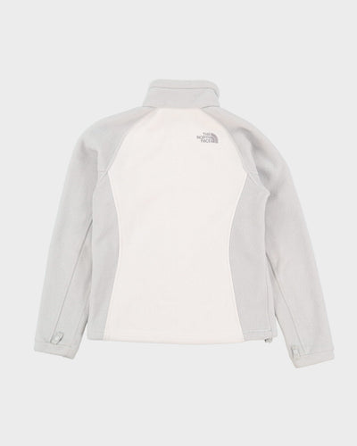 The North Face Grey / White Full-Zip Fleece - XS