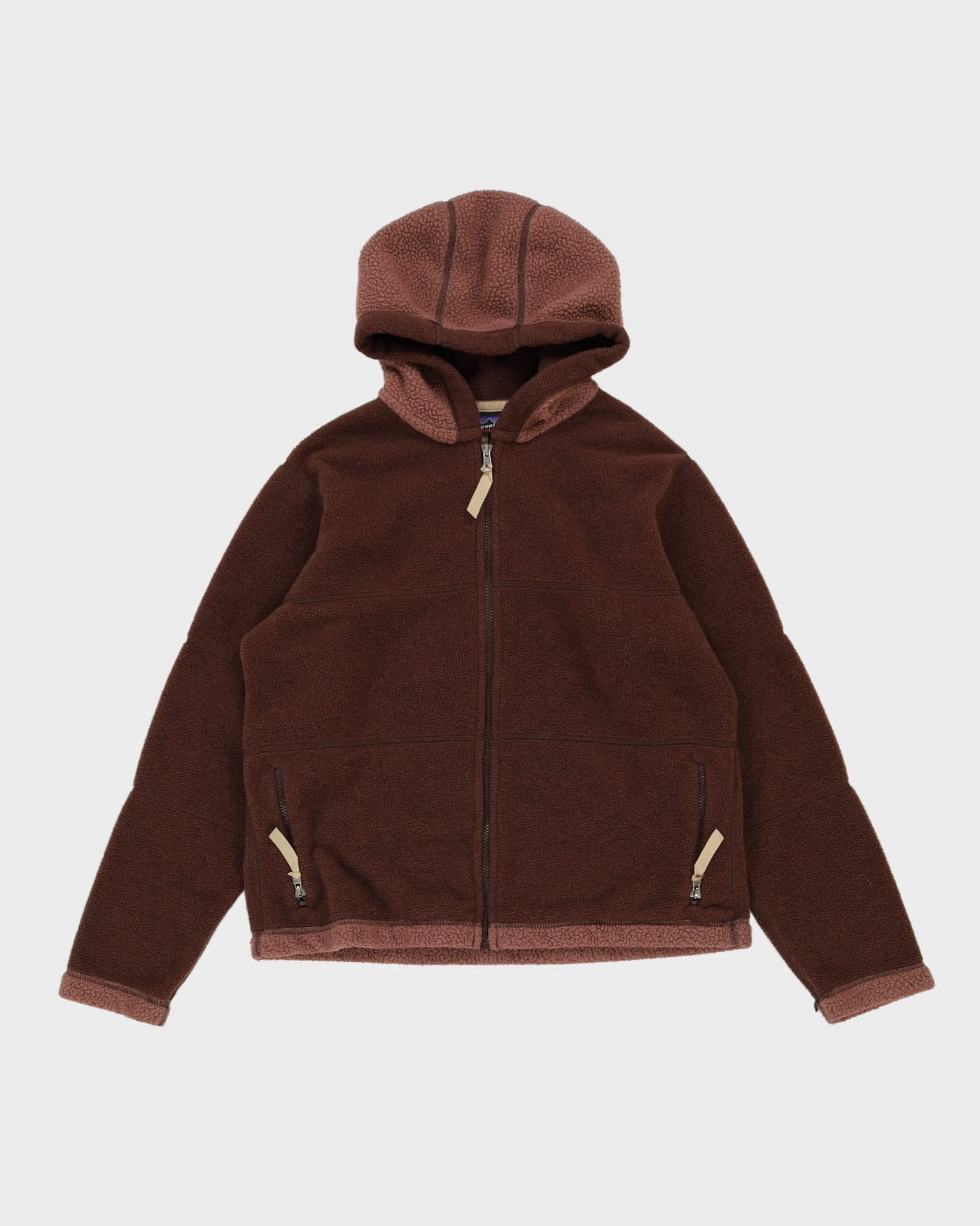 Patagonia Brown Hooded Full-Zip Fleece - L