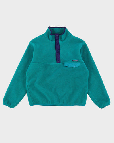 90s Patagonia Green Quarter-Button Fleece - L / XL