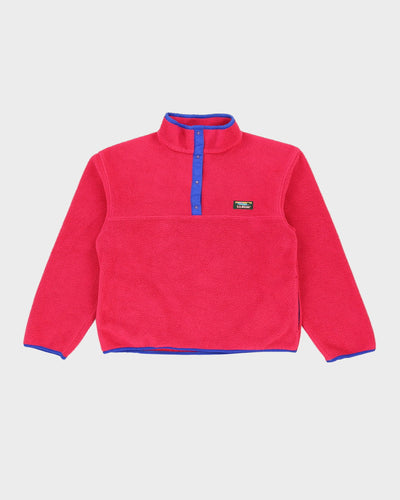 Vintage 90s L.L. Bean Pink Half-Button Fleece - L