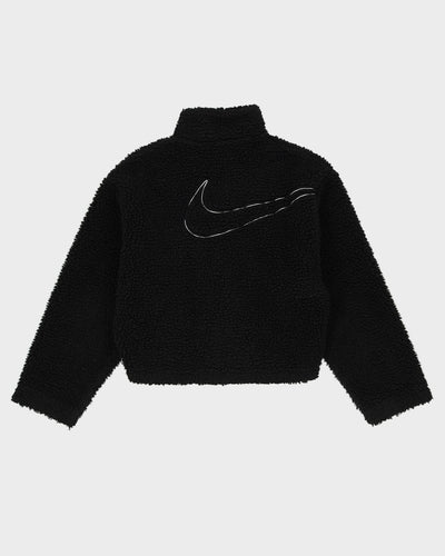 Nike Oversized Black Fluffy Fleece With Embroidery On The Back - S