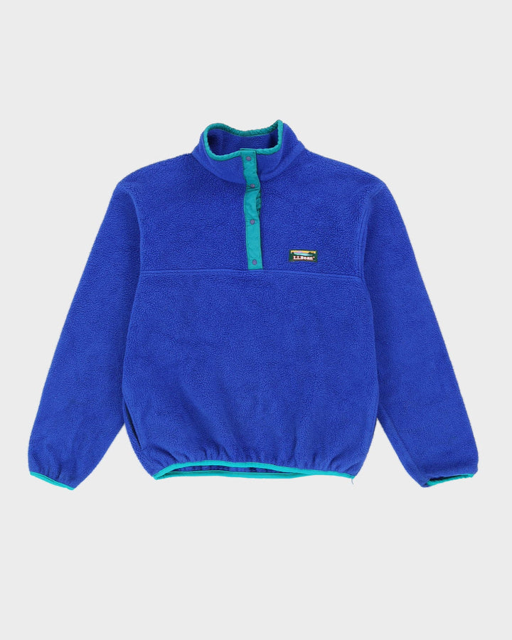 Vintage 80s L.L. Bean Blue Quarter Zip Fleece - M