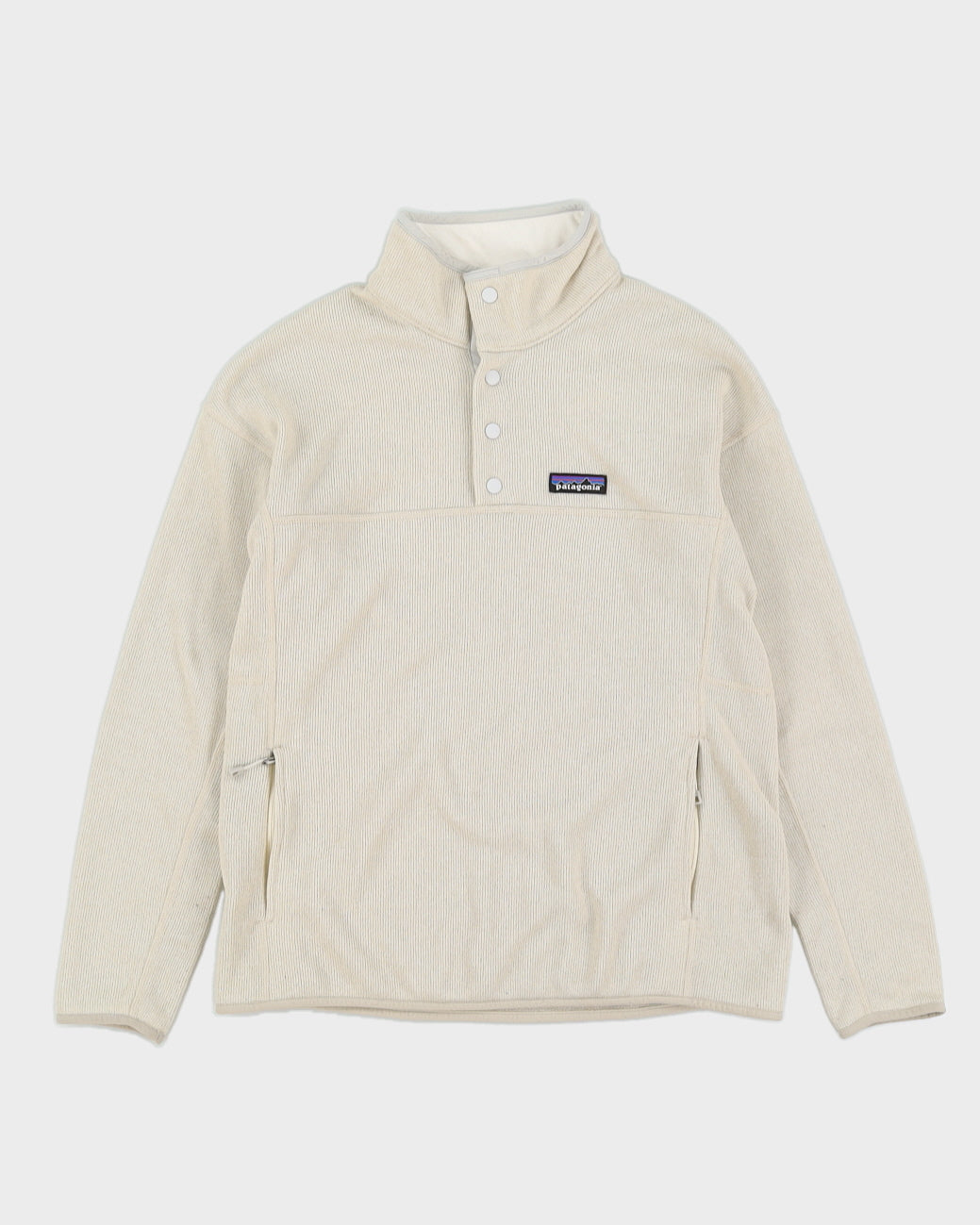 Patagonia Quarter Zip White Fleece - M