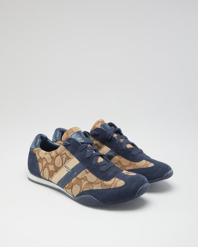 Coach Blue Patterned Trainers Deadstock With Tags - Womens UK 4.5
