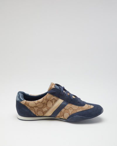Coach Blue Patterned Trainers Deadstock With Tags - Womens UK 4.5