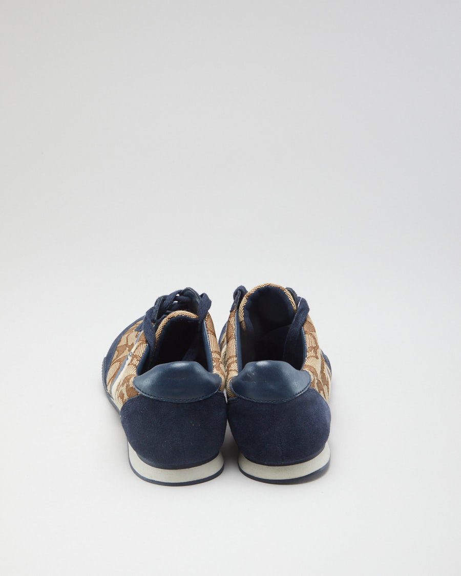 Coach Blue Patterned Trainers Deadstock With Tags - Womens UK 4.5