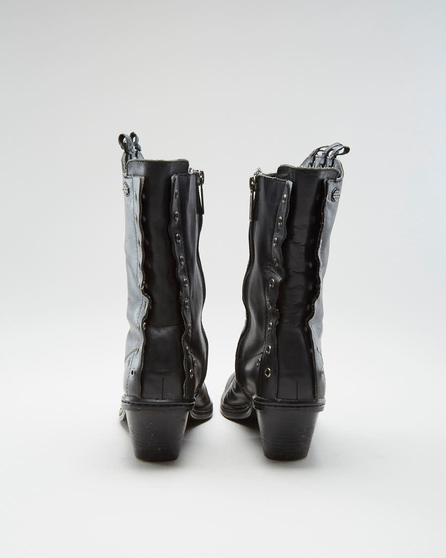 00s Harley Davidson Black Boots - Womens UK 7