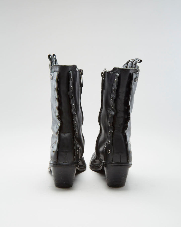 00s Harley Davidson Black Boots - Womens UK 7